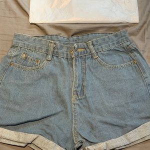 Light blue cuff jean shorts- brand new